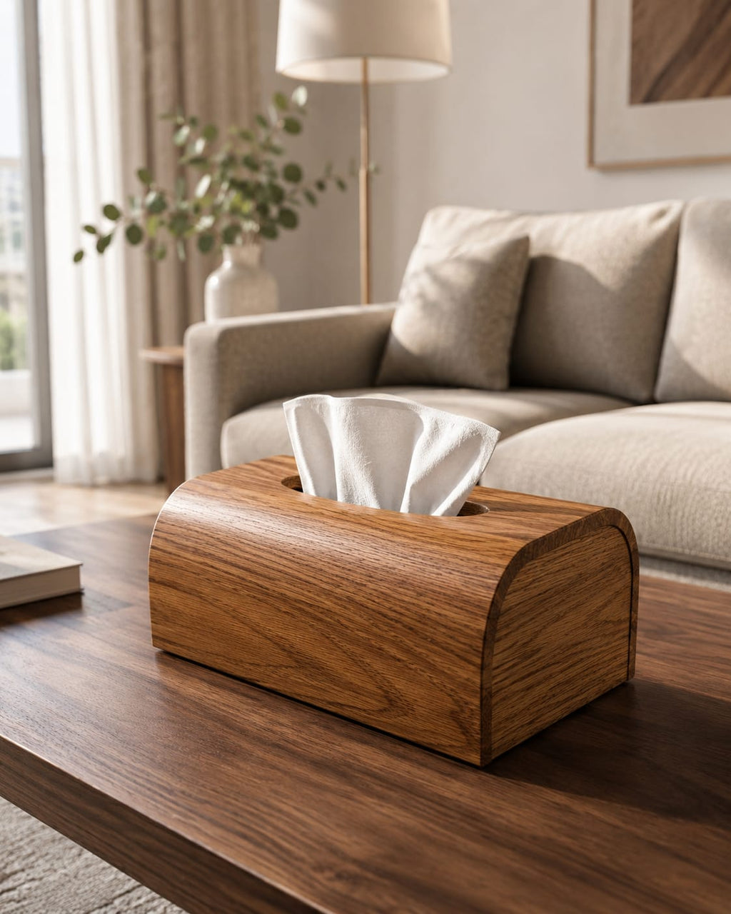 Handcrafted Solid Wood Tissue Box Cover.