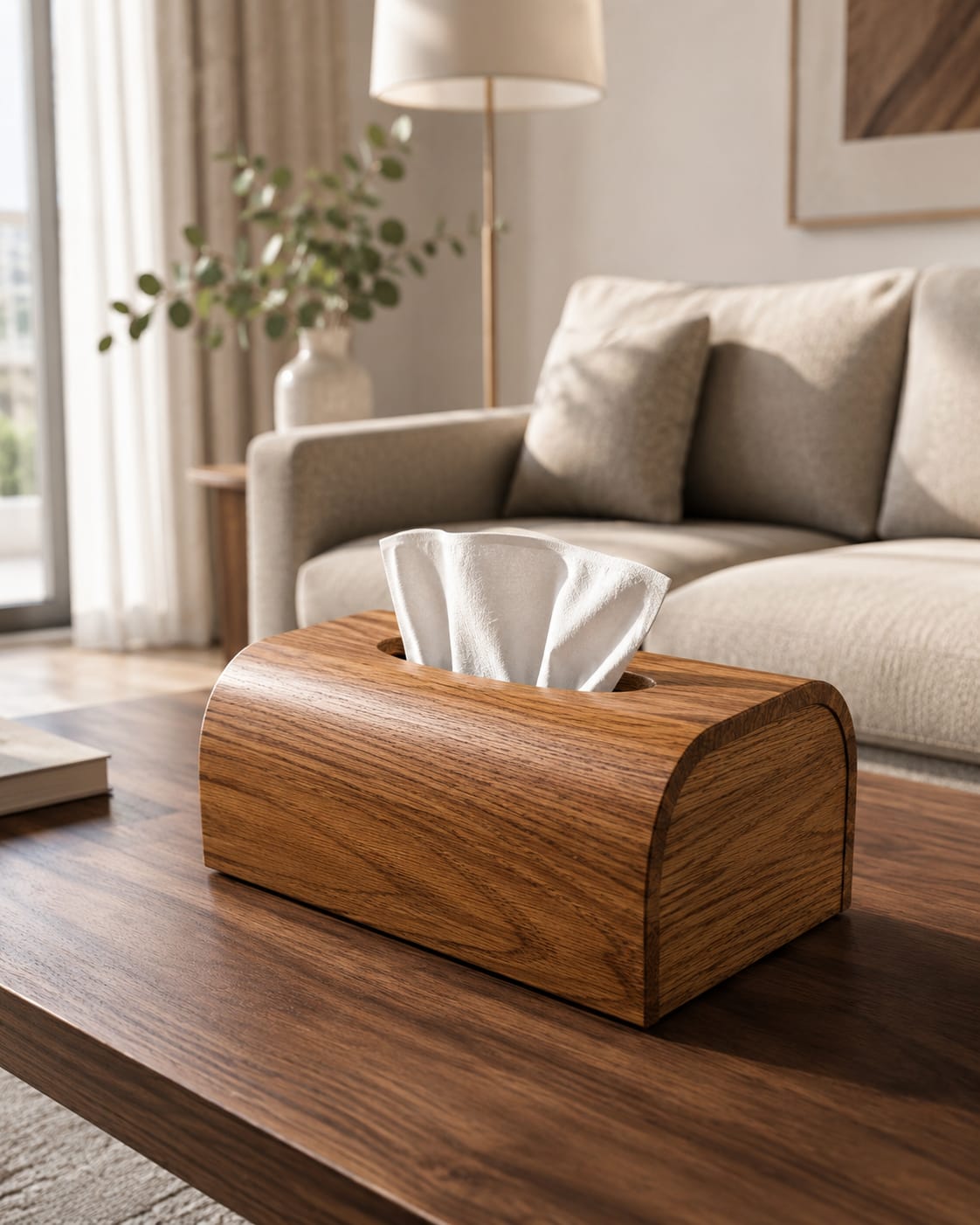 Handcrafted Solid Wood Tissue Box Cover.