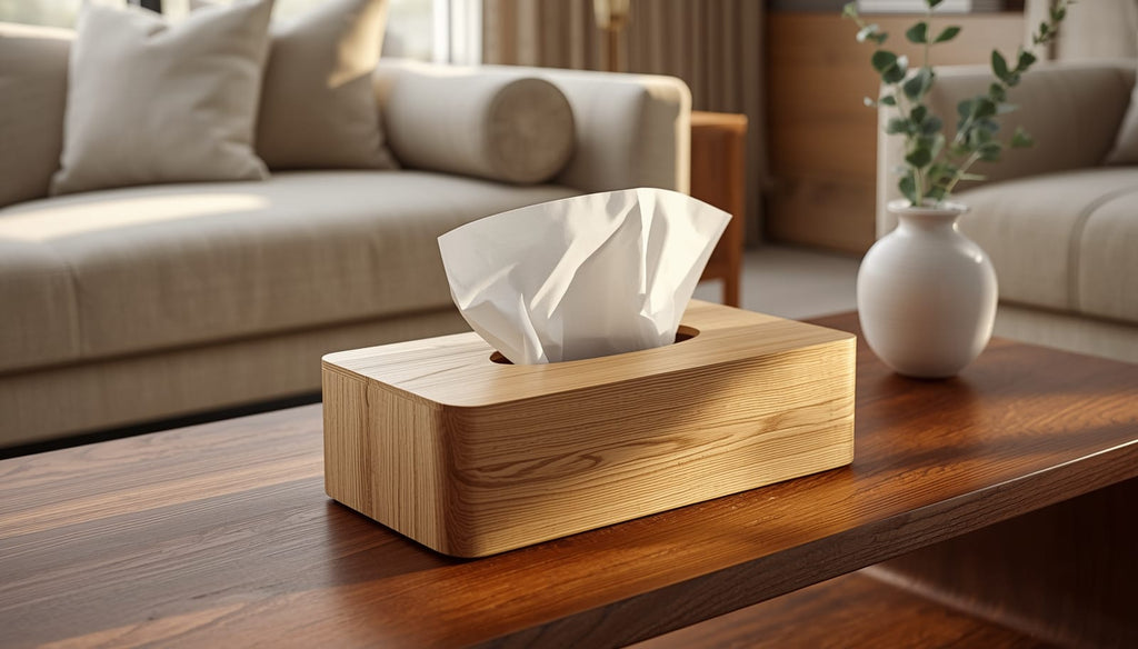 Handcrafted Solid Wood Tissue Box Cover.