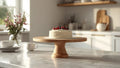 Handcrafted Wooden Round Cake Stand – Artisan Kitchen & Table Décor