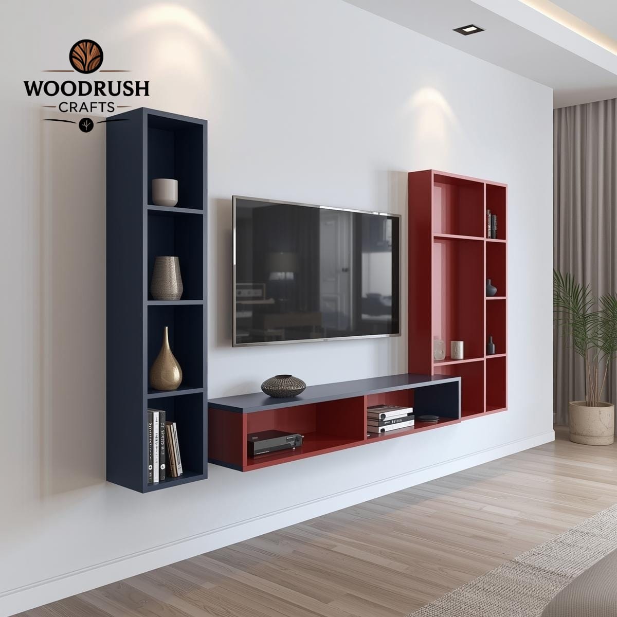 Handcrafted Wooden LCD Rack — Elegant Home Entertainment Stand