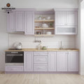 Handcrafted Wooden Kitchen Set – Light Purple & White with Built-In Accessories