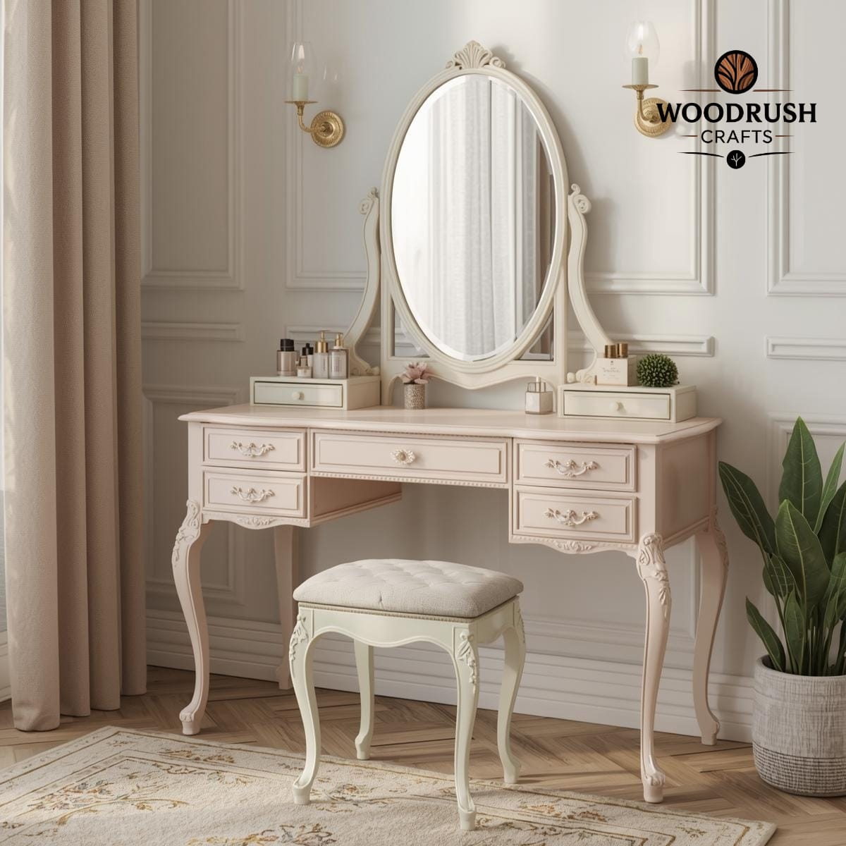 Handcrafted Wooden Dressing Table – Decorative Color Finish
