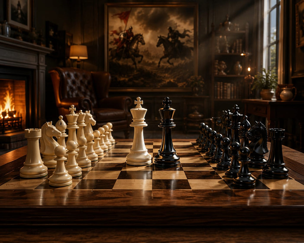 Royal Gloss Chess Set — Handcrafted Pure Wood with Mirror Shine