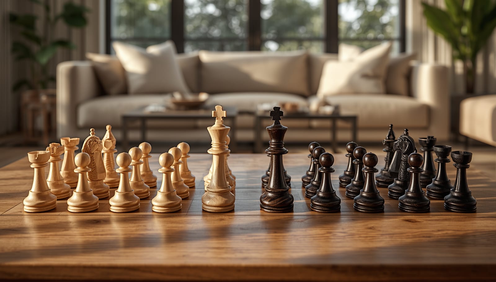 Royal Gloss Chess Set — Handcrafted Pure Wood with Mirror Shine