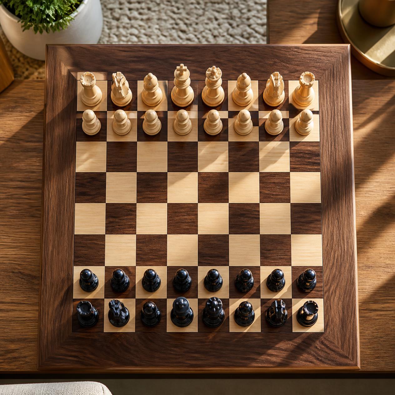 Royal Gloss Chess Set — Handcrafted Pure Wood with Mirror Shine