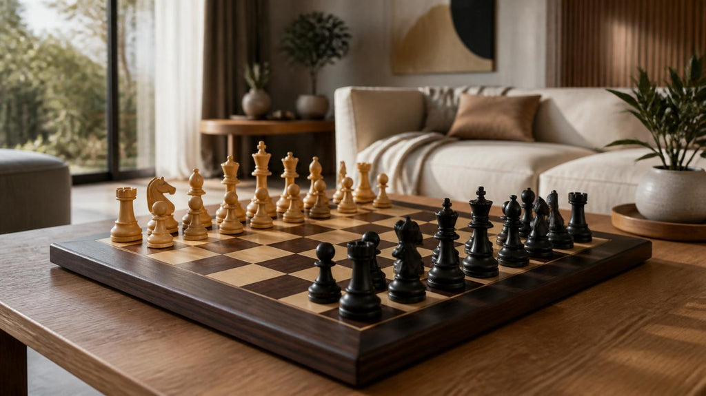 Royal Gloss Chess Set — Handcrafted Pure Wood with Mirror Shine