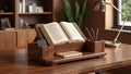 Wooden Desk Organizer with Book Holder