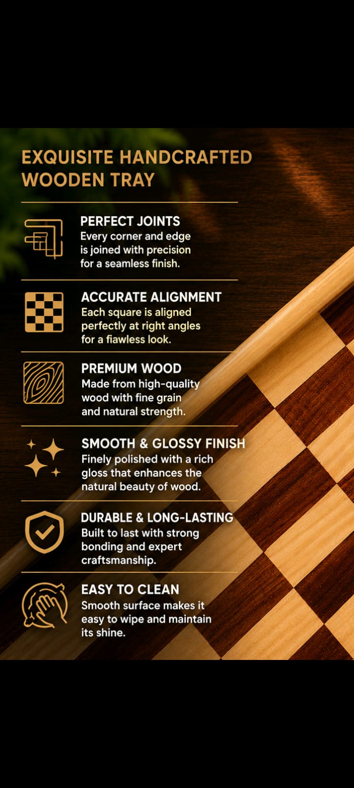 Two-Tone Wooden Serving Tray | Kail & Sheesham Wood