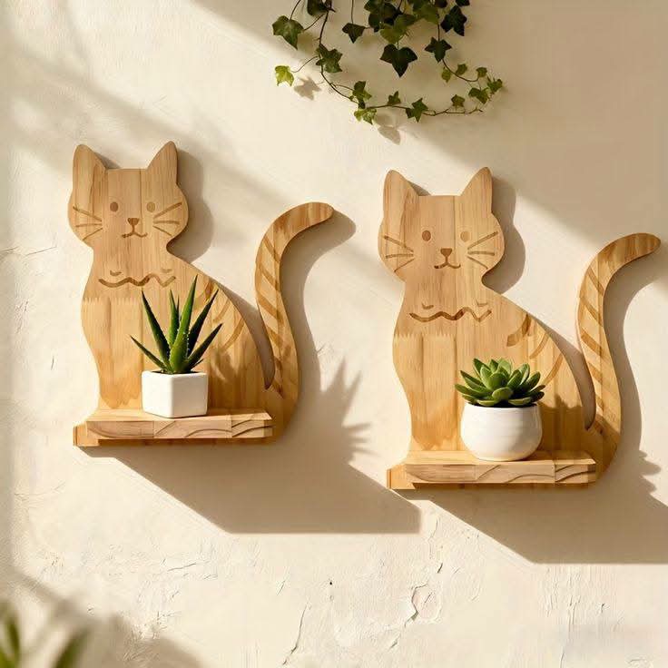 Handcrafted Wall Book Shelf with Decoration Piece Holder — Style Meets Storage