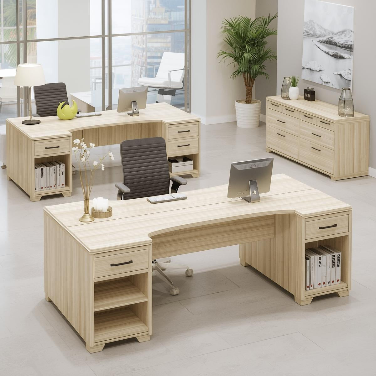Modern Office Counter — High Gloss Laminated Finish | Sleek, Durable & Professional