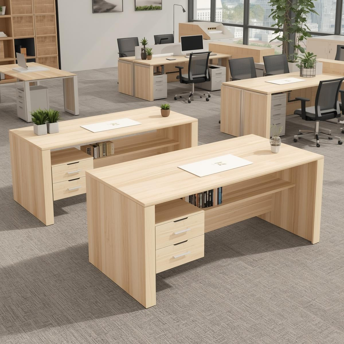 Modern Office Counter — High Gloss Laminated Finish | Sleek, Durable & Professional