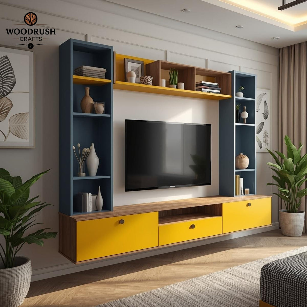 Handcrafted Wooden LCD Rack — Elegant Home Entertainment Stand