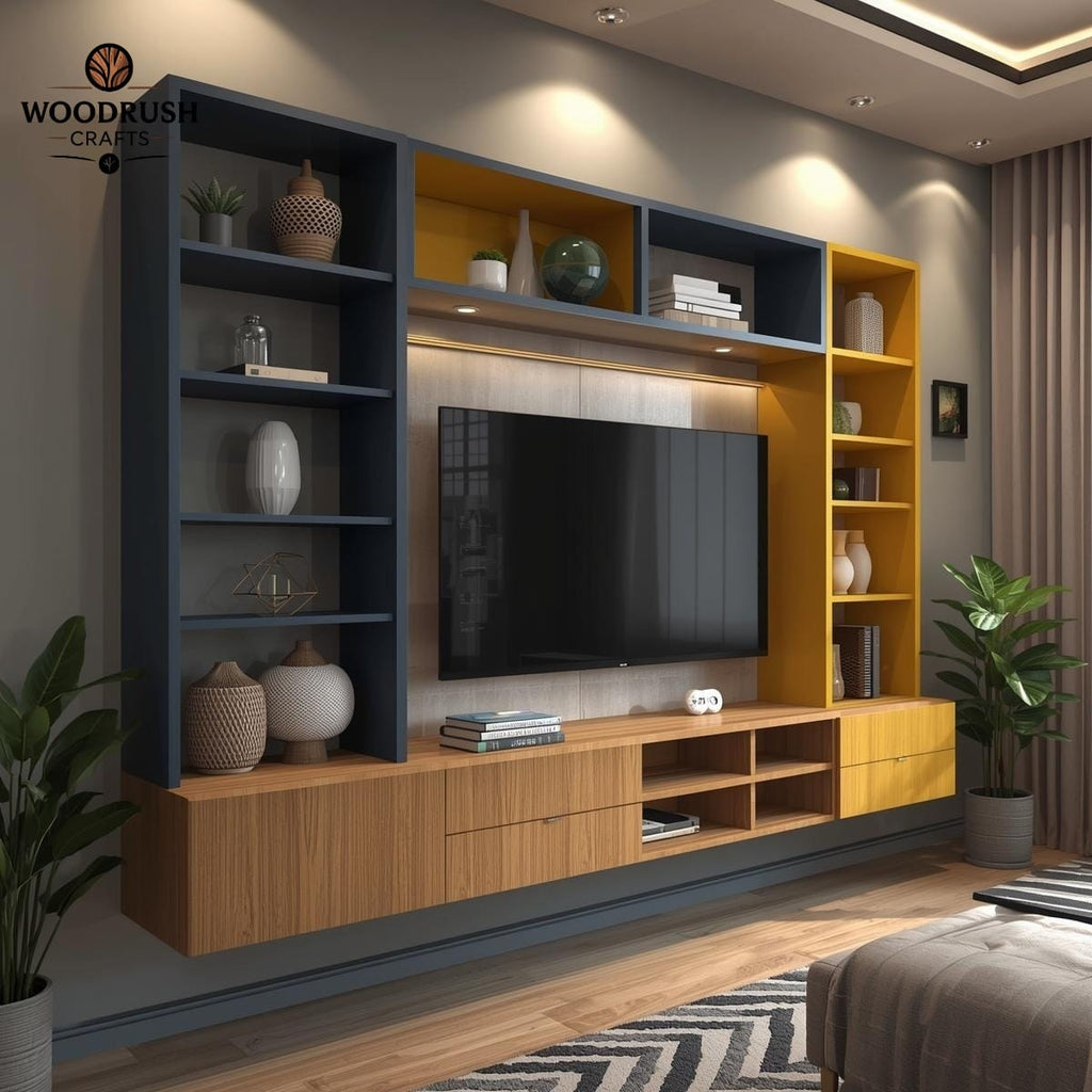 Handcrafted Wooden LCD Rack — Elegant Home Entertainment Stand