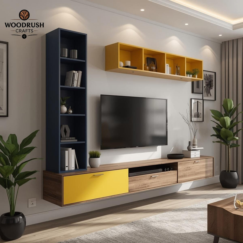 Handcrafted Wooden LCD Rack — Elegant Home Entertainment Stand