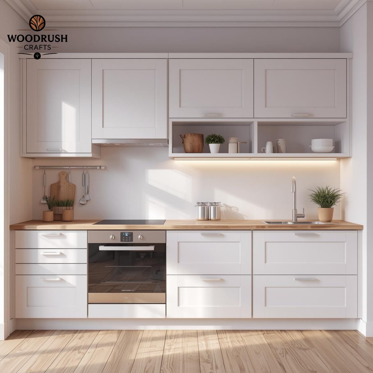 Handcrafted Wooden Kitchen Set – Light Purple & White with Built-In Accessories