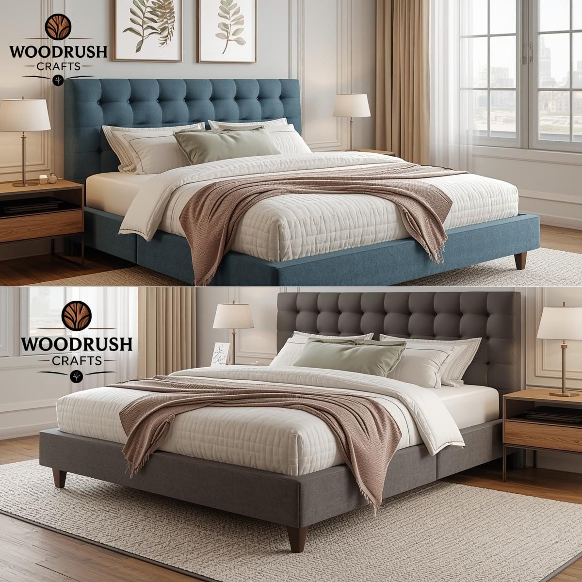 Handcrafted Upholstered Bed – Luxurious Poshish Finish for a Dream Bedroom