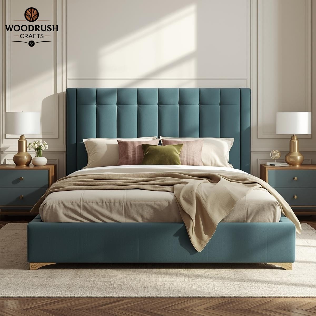 Handcrafted Upholstered Bed – Luxurious Poshish Finish for a Dream Bedroom