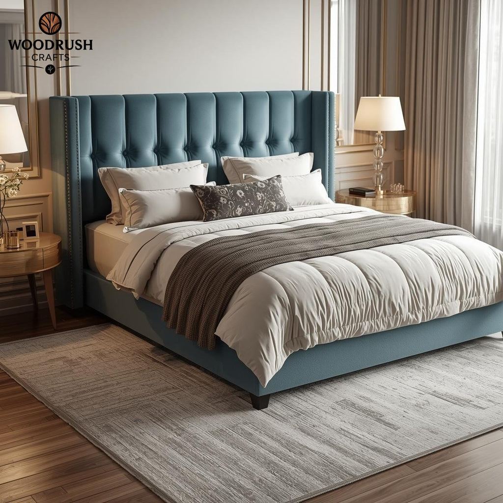 Handcrafted Upholstered Bed – Luxurious Poshish Finish for a Dream Bedroom