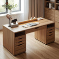 Handcrafted Wooden Study Table with Drawers – High Gloss Laminate Finish