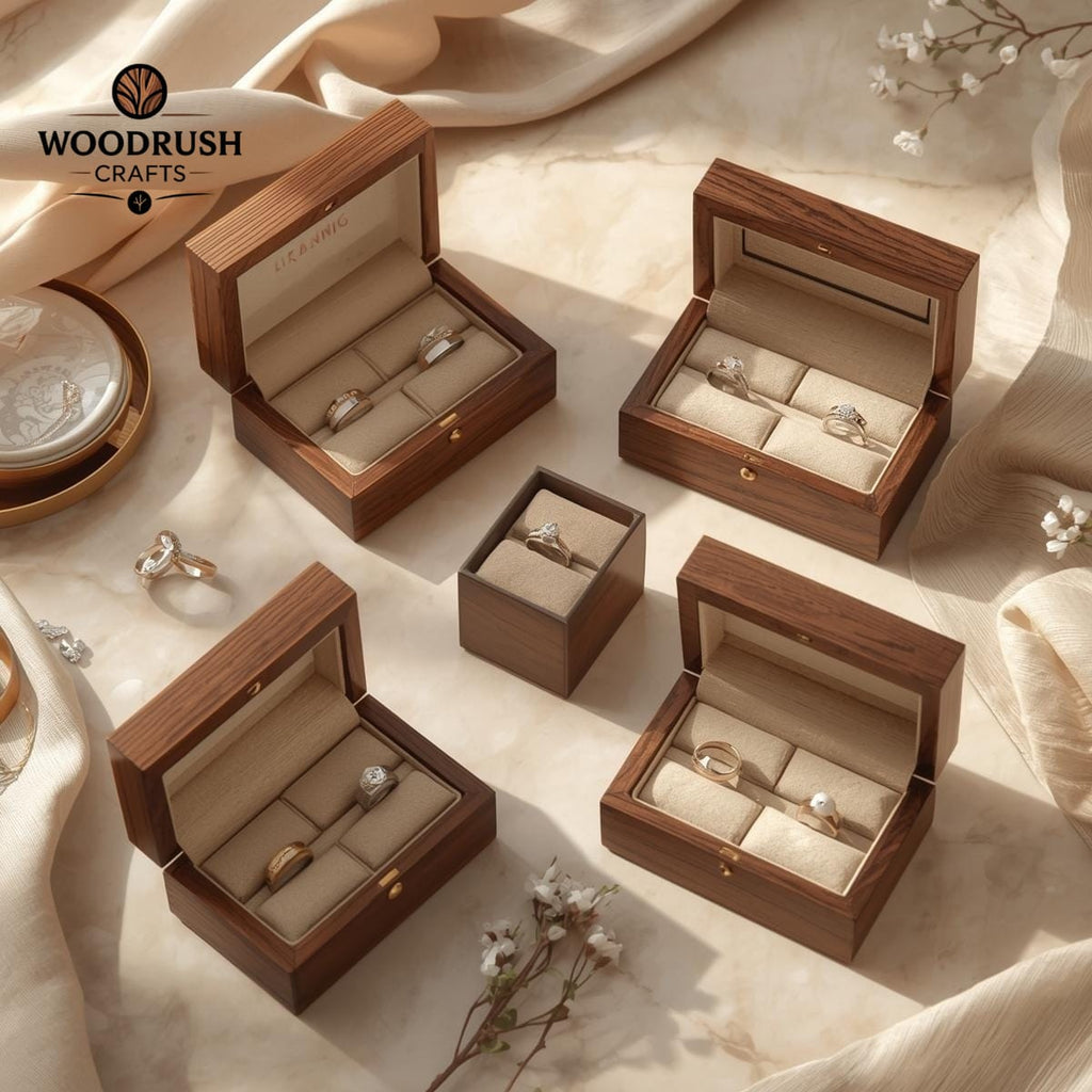 Handcrafted Wooden Jewellery Box Set — Elegant Storage for Your Most Precious Pieces