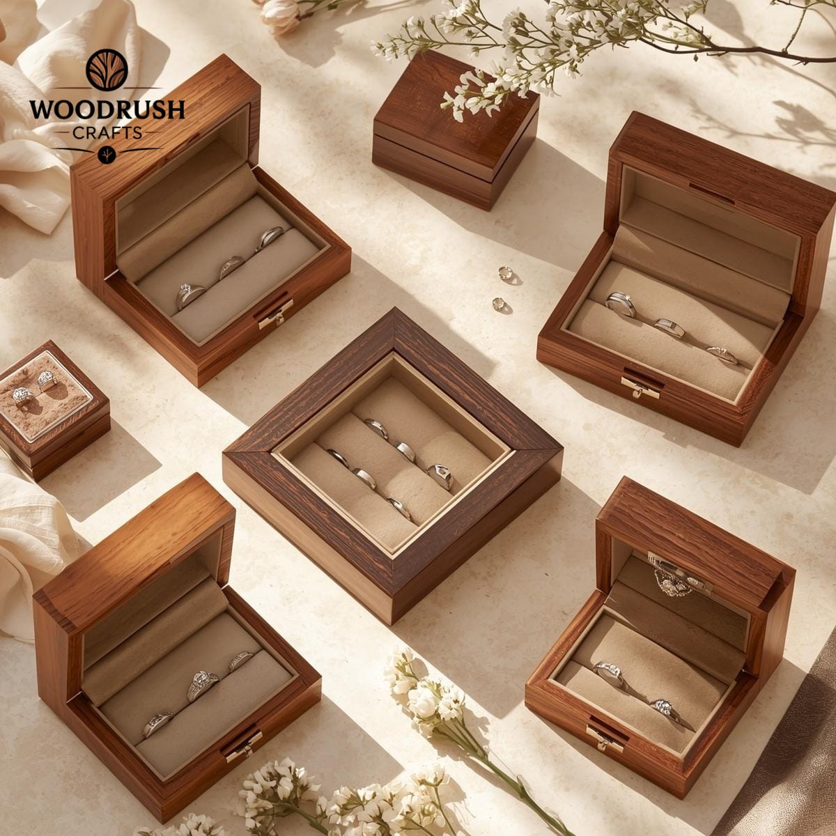 Handcrafted Wooden Jewellery Box Set — Elegant Storage for Your Most Precious Pieces
