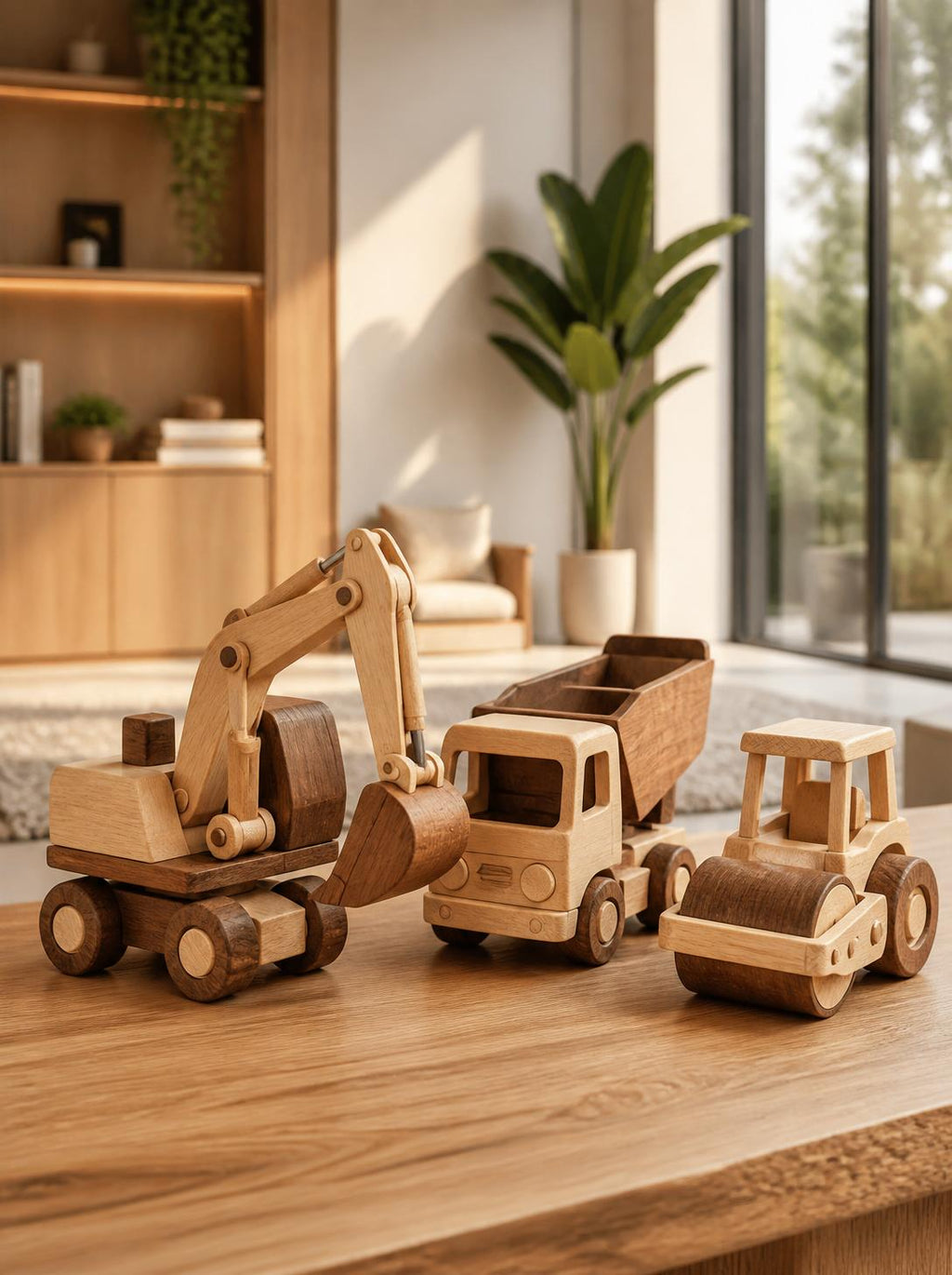Handcrafted Wooden Toys Set of 5 — Cranes, Rulers & More | Learn Through Play