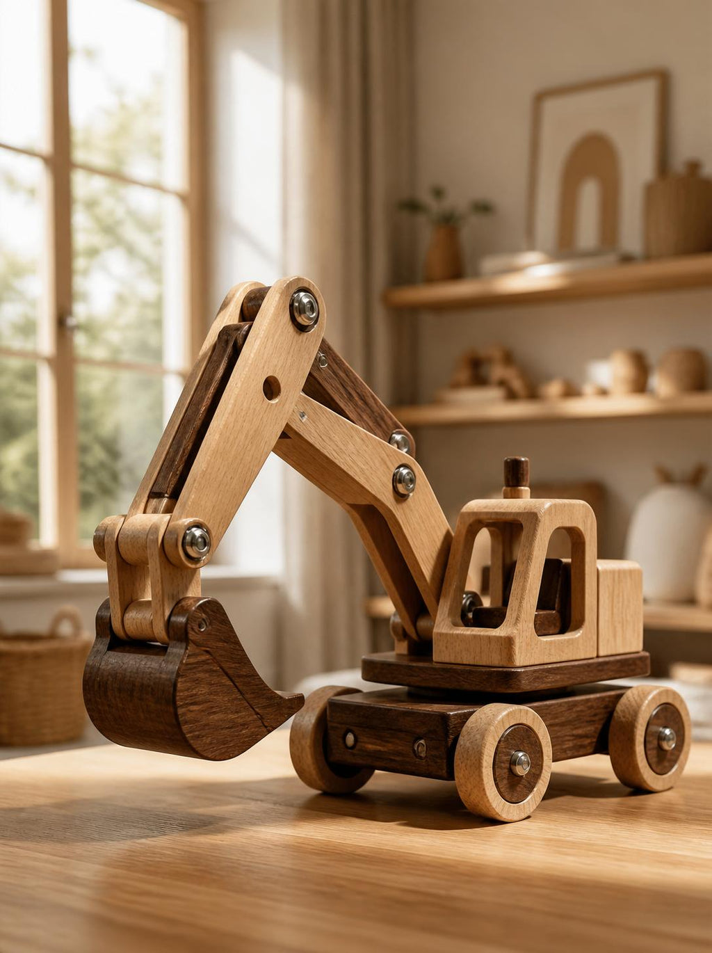 Handcrafted Wooden Crane — Artisan Decorative Showpiece