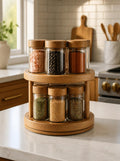 Handcrafted Wooden Rotating Spice Holder — Spin to Season