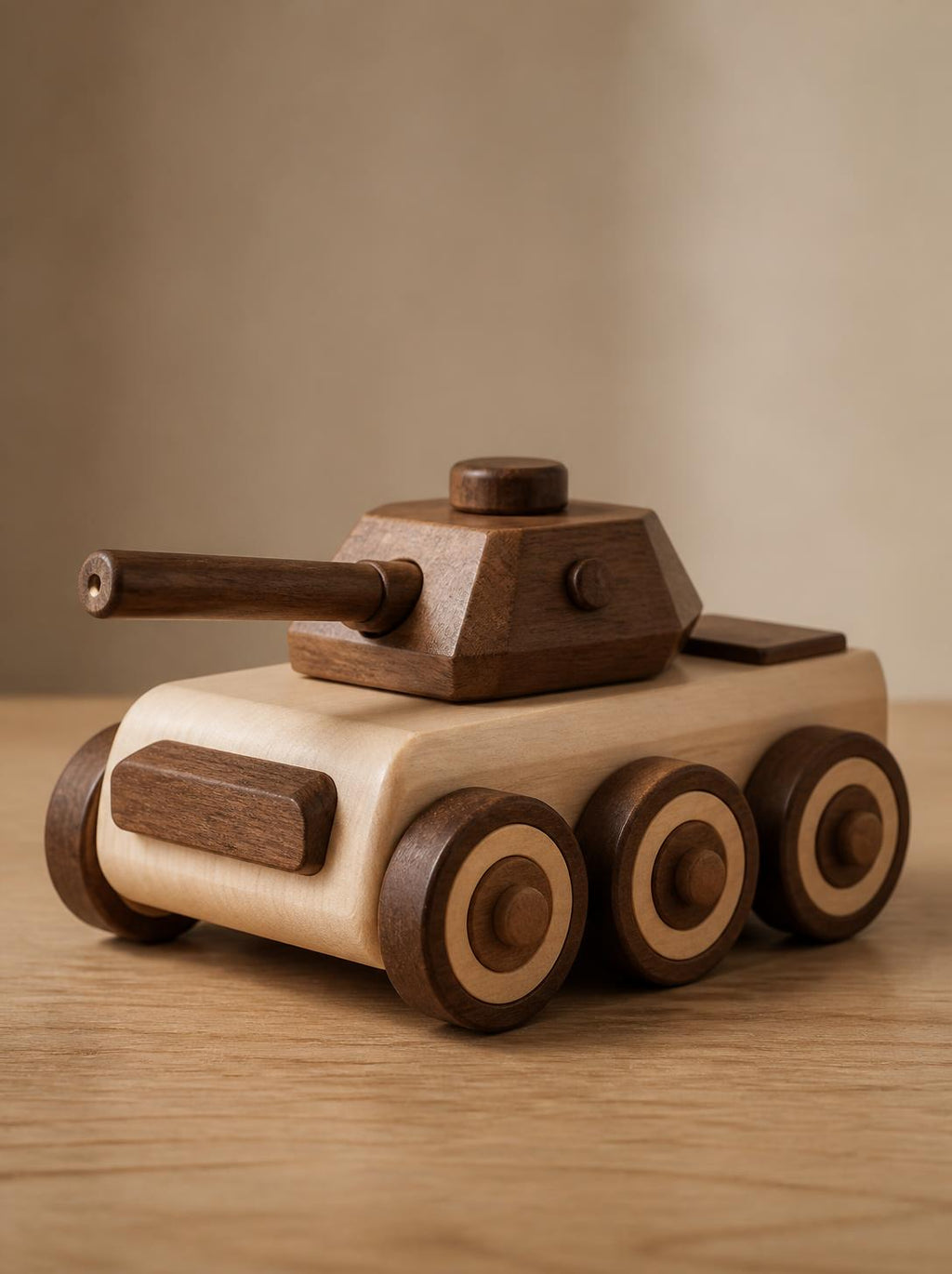 Handcrafted Wooden Small Toy Tank
