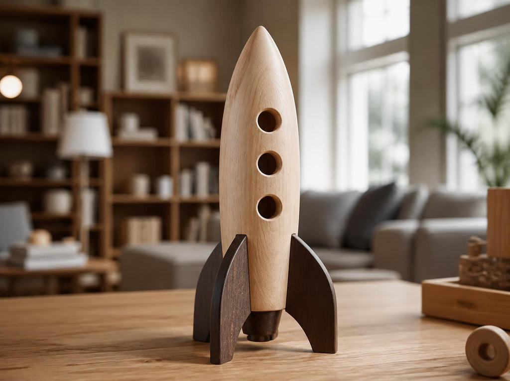Handcrafted Wooden Small Toy Rocket