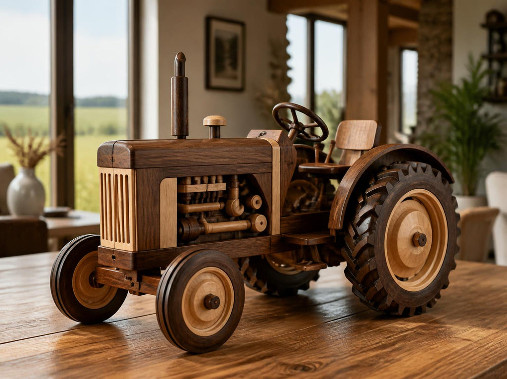 Handcrafted Wooden Toy Tractor