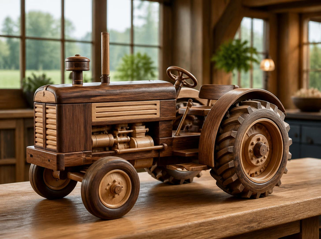 Handcrafted Wooden Toy Tractor