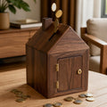 Handcrafted Wooden Coin Box with Lock
