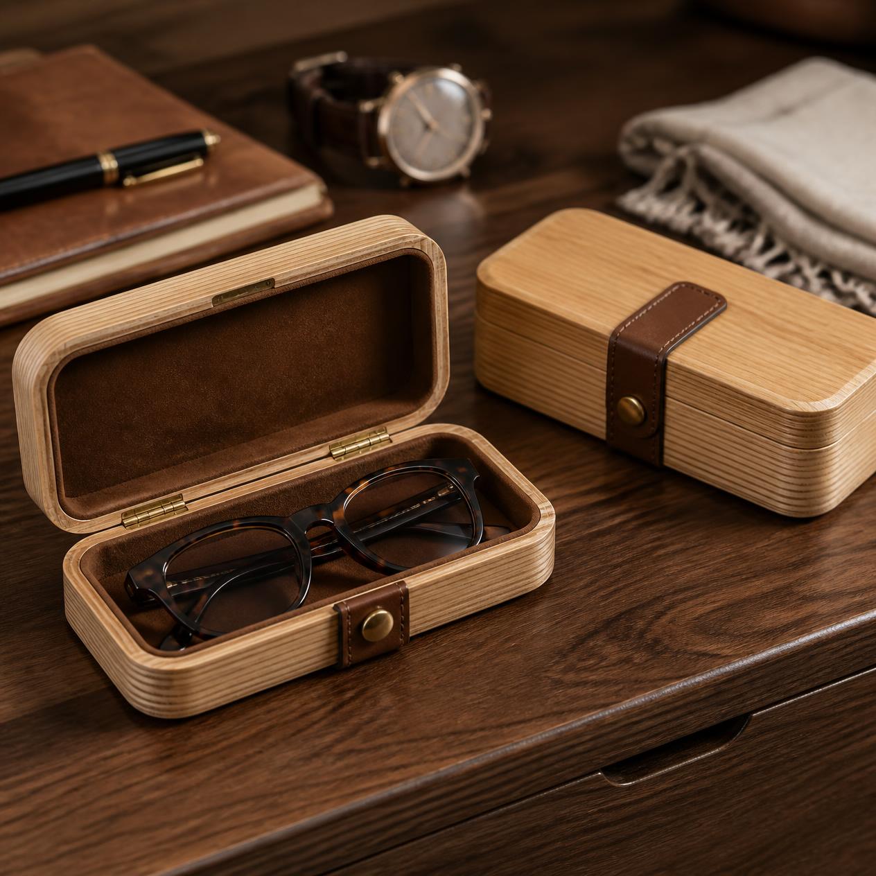Handcrafted Wooden Glasses Box